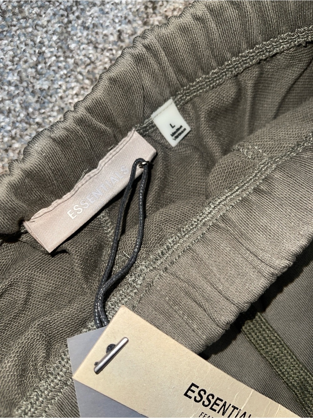 Essentials Olive Green Men’s Athletic Shorts - Picture 3 of 3